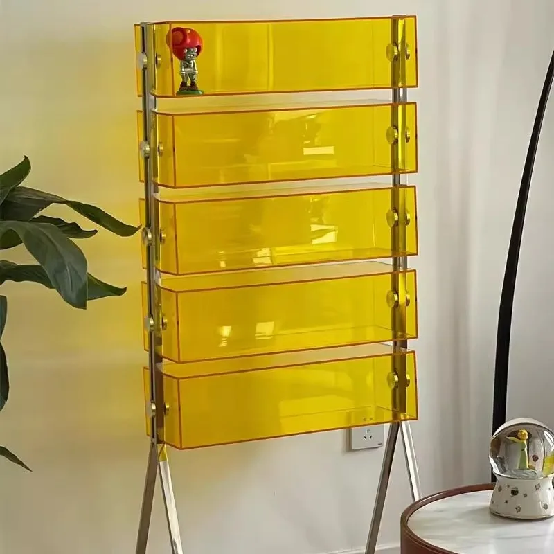 Acrylic Shelf Blind Box Ornament Storage Rack Dopamine Figure Living Room Display Cabinet Bookcase Light Luxury