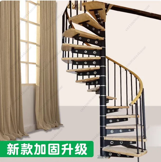 Round Wrought Iron Custom Indoor Column Spiral Staircase Small Apartment Loft Duplex Household Handrail