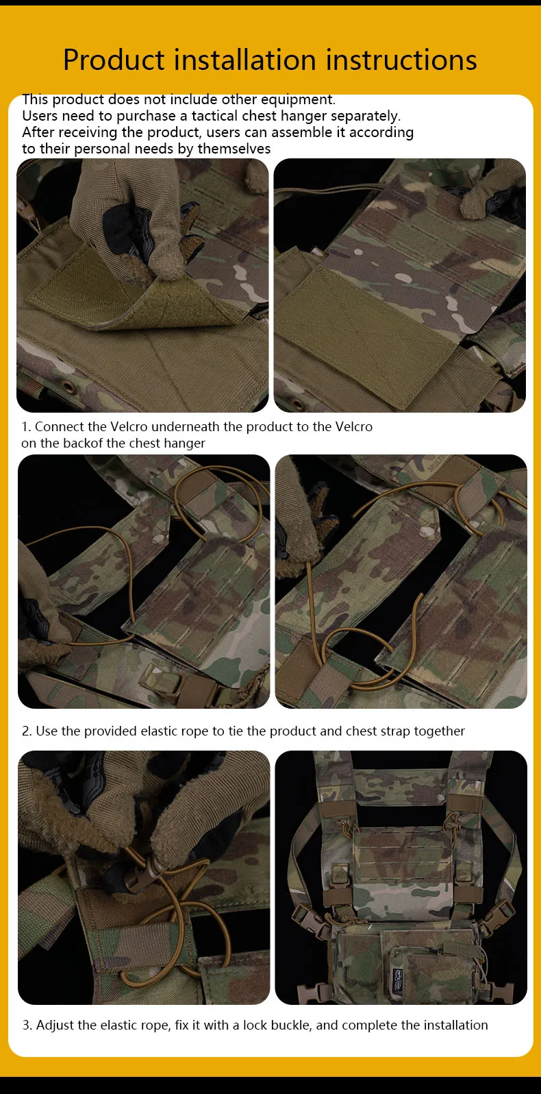 Tactical chest hanging chest accessori MOLLE aggiunge montaggio caja de almacenamiento adesivi per l'uso per semplici gilet tattici