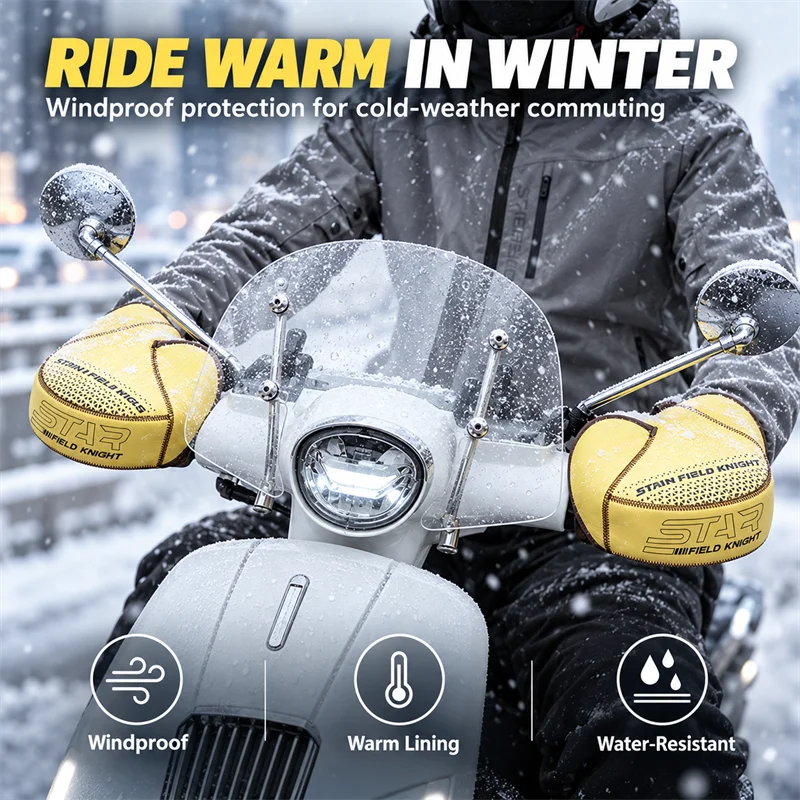 Winter Warm Motorcycle Handlebar Muffs Cover Windproof Rainproof Snowproof Motorbike Grip Gloves Outdoor Riding Equipment Newest
