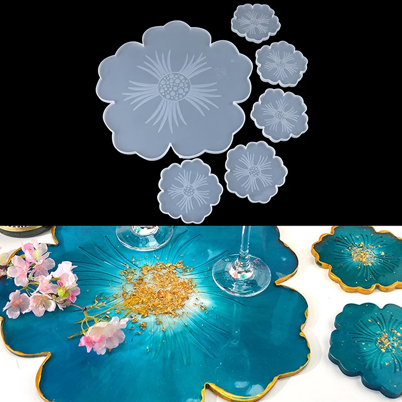 Sakura Tea Tray Coaster Silicone Mold For DIY For Epoxy Resin Molds Making Tools