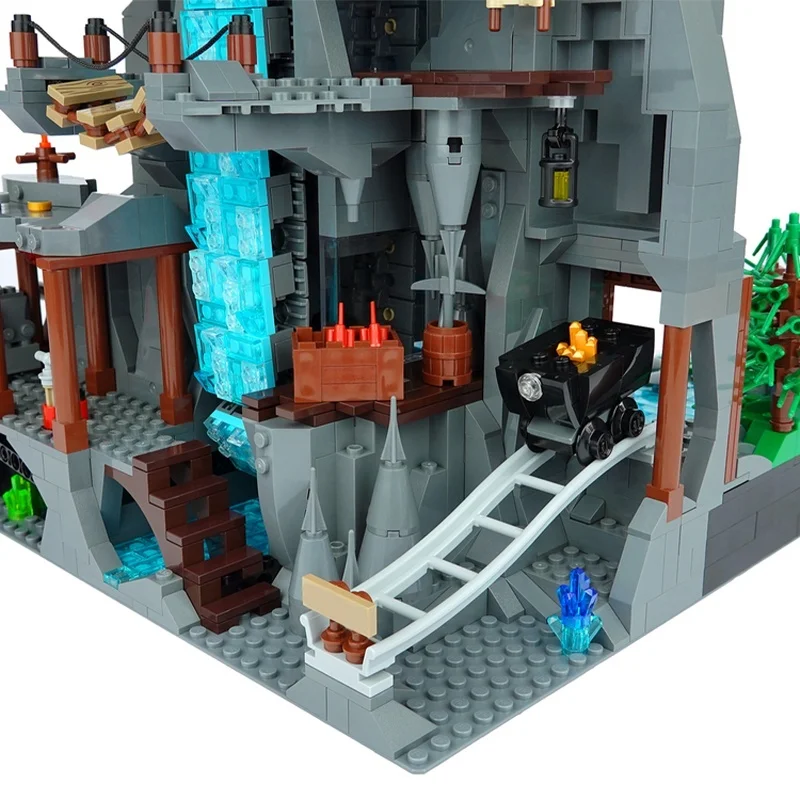 2381 قطعة MOC شلال العمل BrickLink نموذج اللبنات هدية عيد الميلاد البناء تجميع لعبة عيد ميلاد الطوب الإبداعي