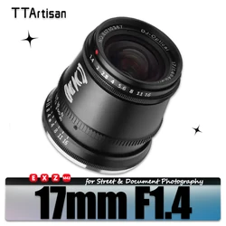TTArtisan APS-C 17mm F1.4 Large Aperture Camera Lens for Humanities Photography with Nikon Z5 Olympus EPM2 Sony A6000 A6400