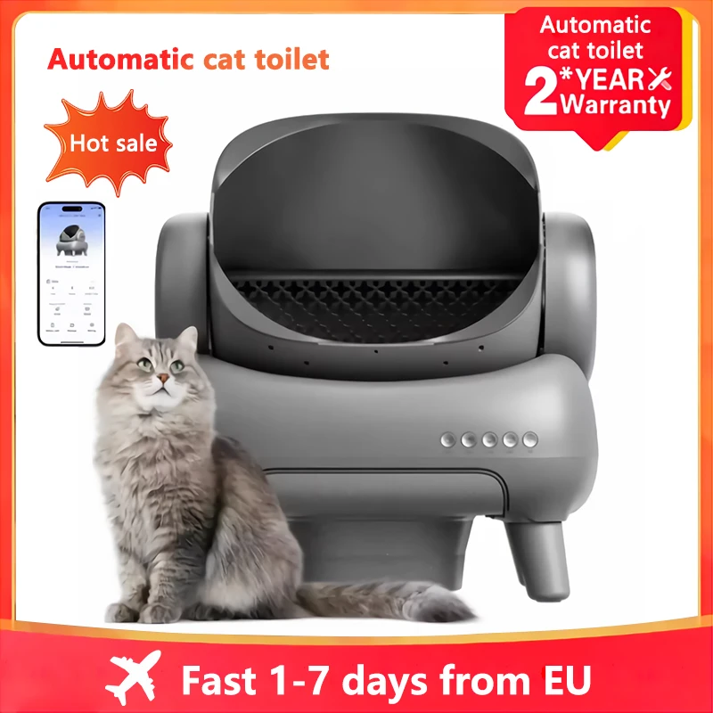 Smart Cat Litter Box Self Cleaning Automatic Cat Toilet APP Control Extra Large Space Suitable for Big Cats Pet Litter Box Auto