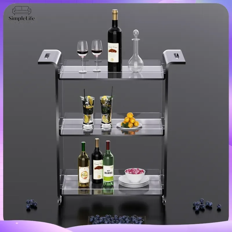 Modern 3-Tier Kitchen Cart with Storage Shelf Rolling Trolley for Cooking Baking Snack Prep Home Organization Utility Cart