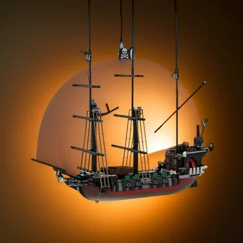 1676 ELEMENTÓW MOC Piracki Żaglowiec Remake Skull Eye Schooner V 2.0 Model Klocki Konstrukcyjne DIY Zestaw do Składania Dekoracja Prezent do Domu