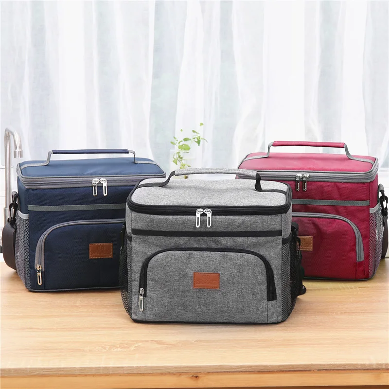 15L Large Capacity Oxford Cloth Lunch Cooler Bags Box for Women Men Outdoor Travel Insulated Picnic Bags with Shoulder Strap