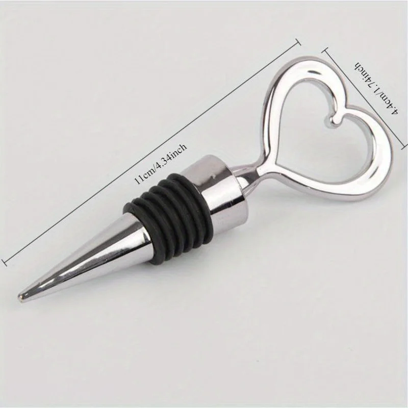 2/4pcs Elegant Heart-Shaped Wine Stopper | Durable Six-Wire Seal For Red Wine Preservation | Festive Bottle Seal For Christmas