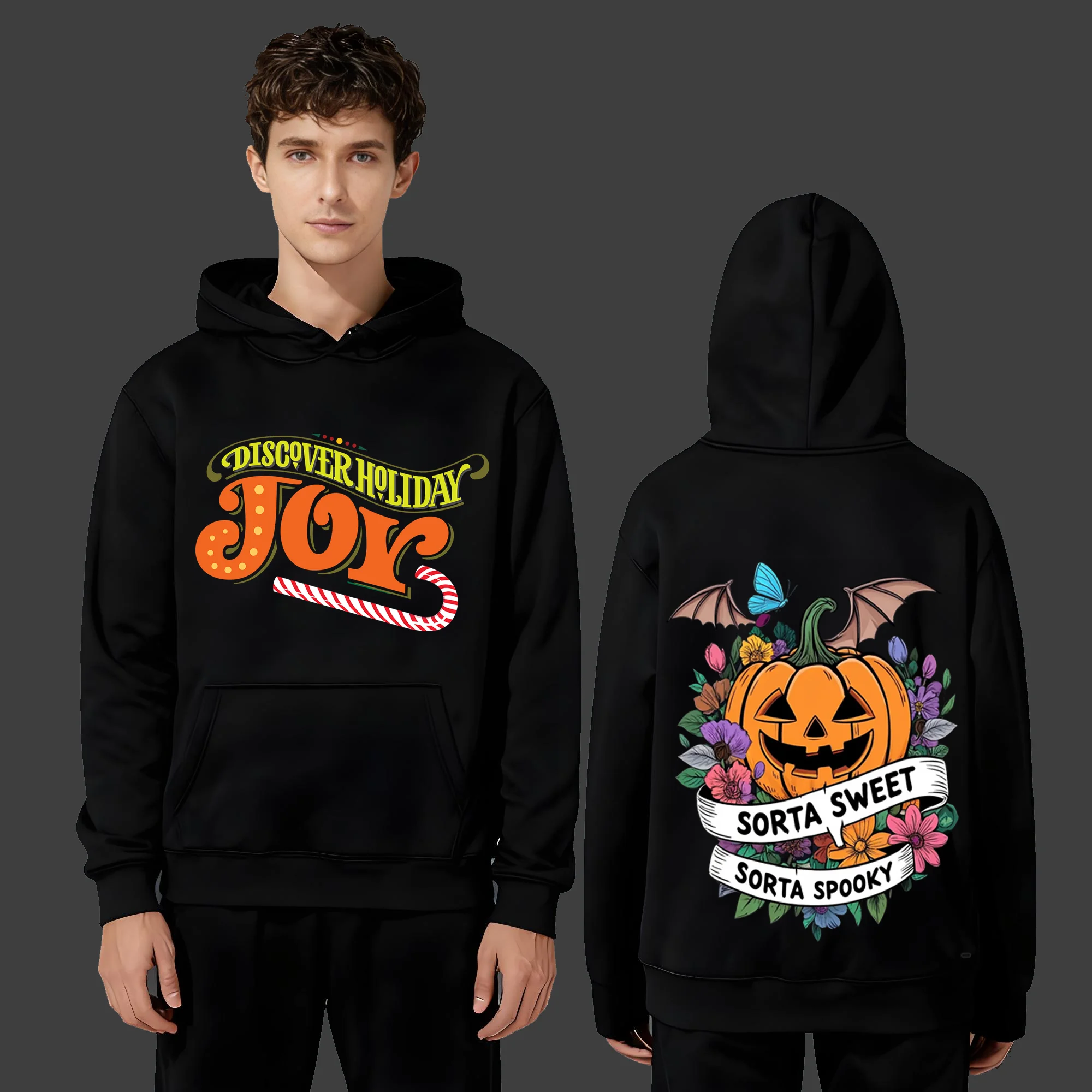 

Новейшая повседневная модная толстовка с капюшоном весом 330 г из 2025 года подходит как для мужчин и женщин с принтами в рождественском стиле.