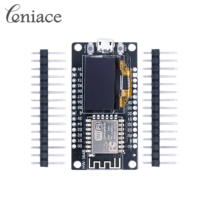 Placa de desenvolvimento Nodemcu, Micro USB tipo C, CH340C, módulo WiFi, 0, 96 Polegada Display OLED, CH340G, ESP-12F, módulo de driver WiFi
