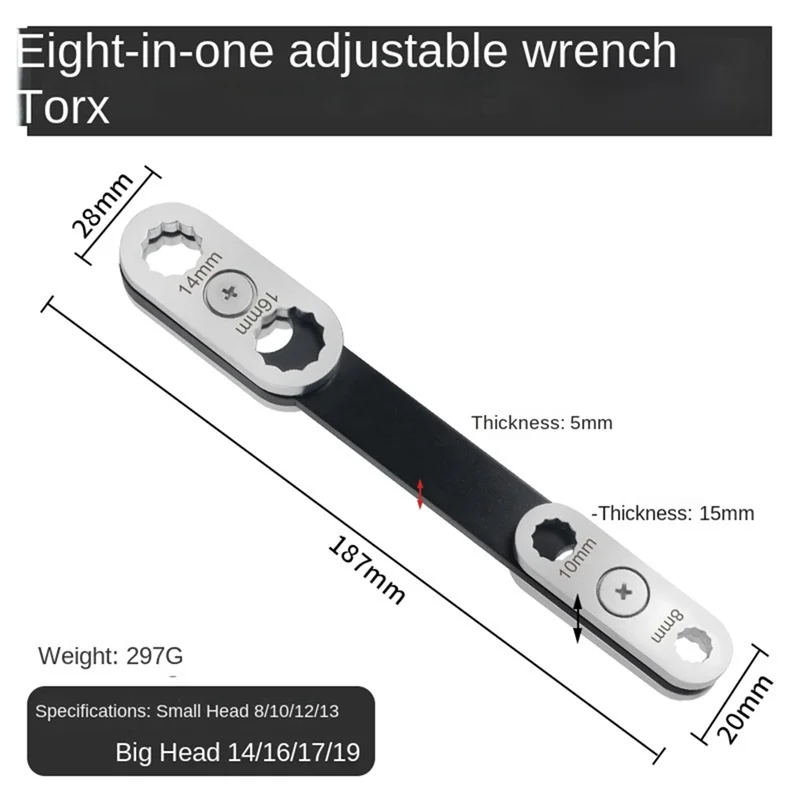 ประแจปากตายปรับได้แบบรวม BAAG-Manual เครื่องมือซ่อมรถยนต์แบบพกพา หลายขนาด หมุนได้ 360 องศา
