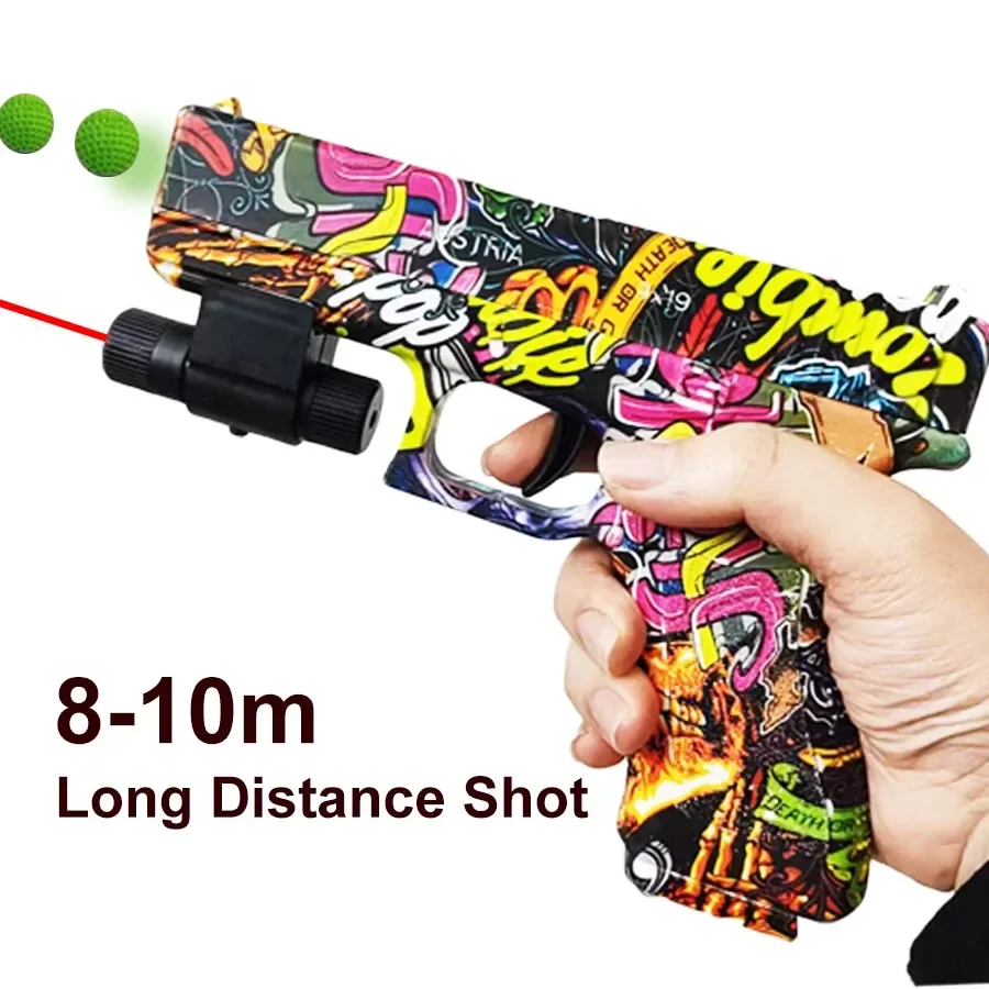 Double Ball Shoting Soft Bullet Toy Gun Manual Pistol Foam Ball Airsoft Launcher CS Games Weapons for Kids Boys Gift