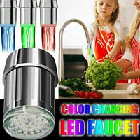 Change Automatically LED Faucet Head Glow Water Saving Stream Light Faucet Aerator Tap Nozzle for Kitchen Bathroom