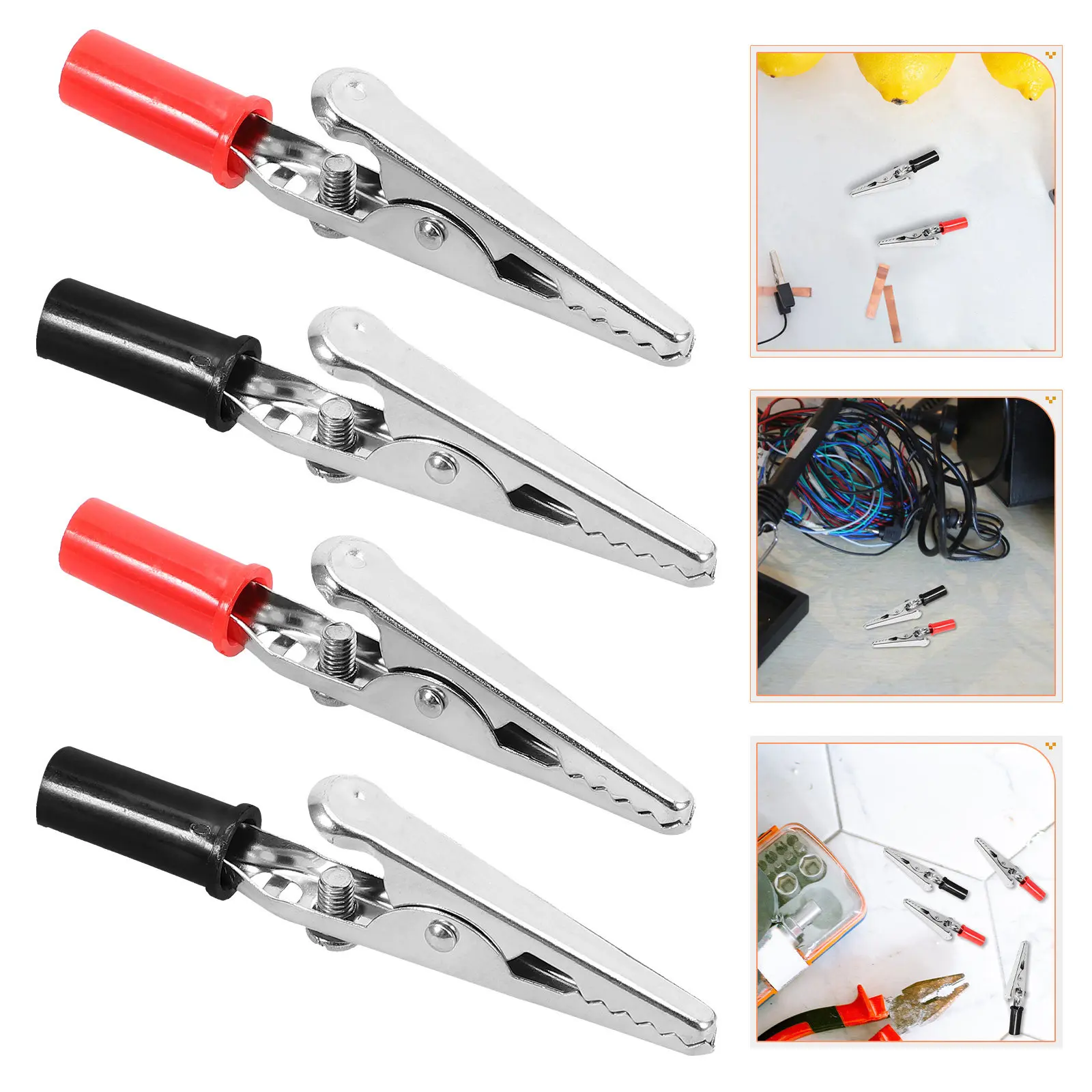60Pcs Electrical Test Alligator Clips Insulated Metal Wiring Clamps Heavy Duty Spring Clips Ideal for Workshop Circuit Board