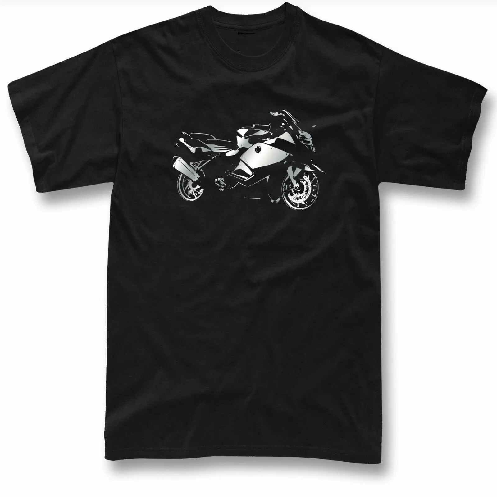 K1300S Moto Sport Motorcycle K1200S Fans Silver Printed T-Shirt 100% Cotton O-Neck Short Sleeve Casual Mens T-shirt Size S-3XL