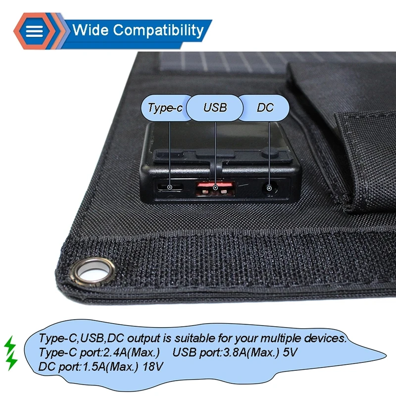 Upgraded Foldable 50W Portable Solar Panel Charger Double USB 18V DC Camping Foldable Solar Panel For Phone Charge Power Bank