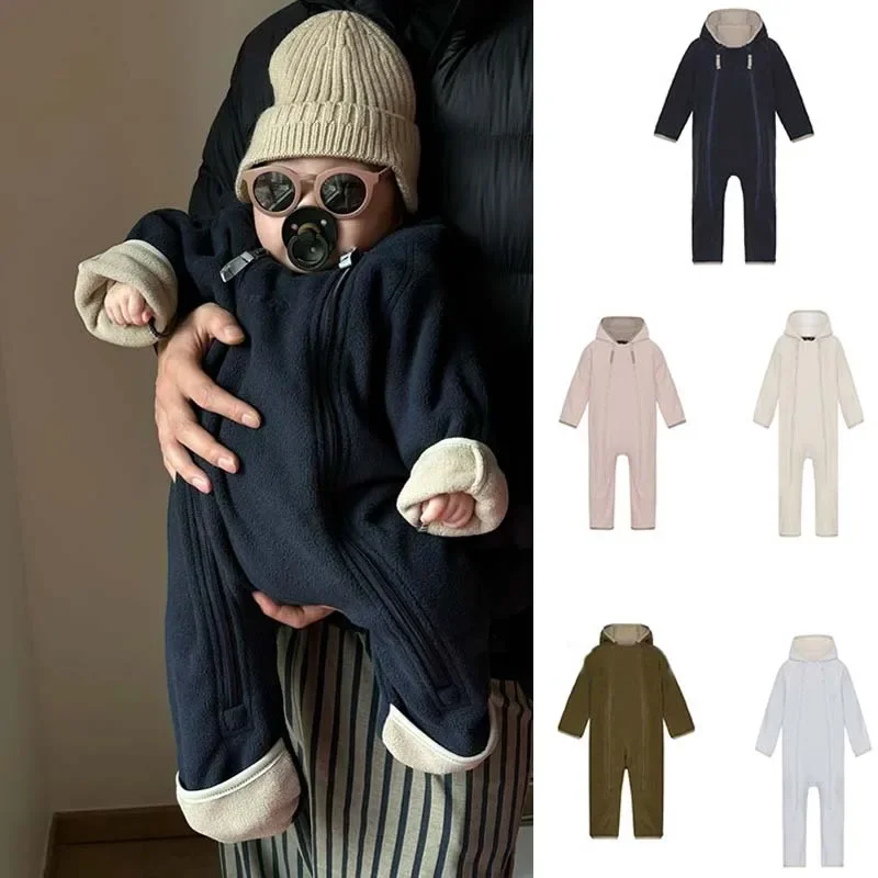 

Infant and Toddler Crawling Clothes 2024 AW Danish Style 73-100cm Male and Female Baby Warm One-piece Outdoor Clothing