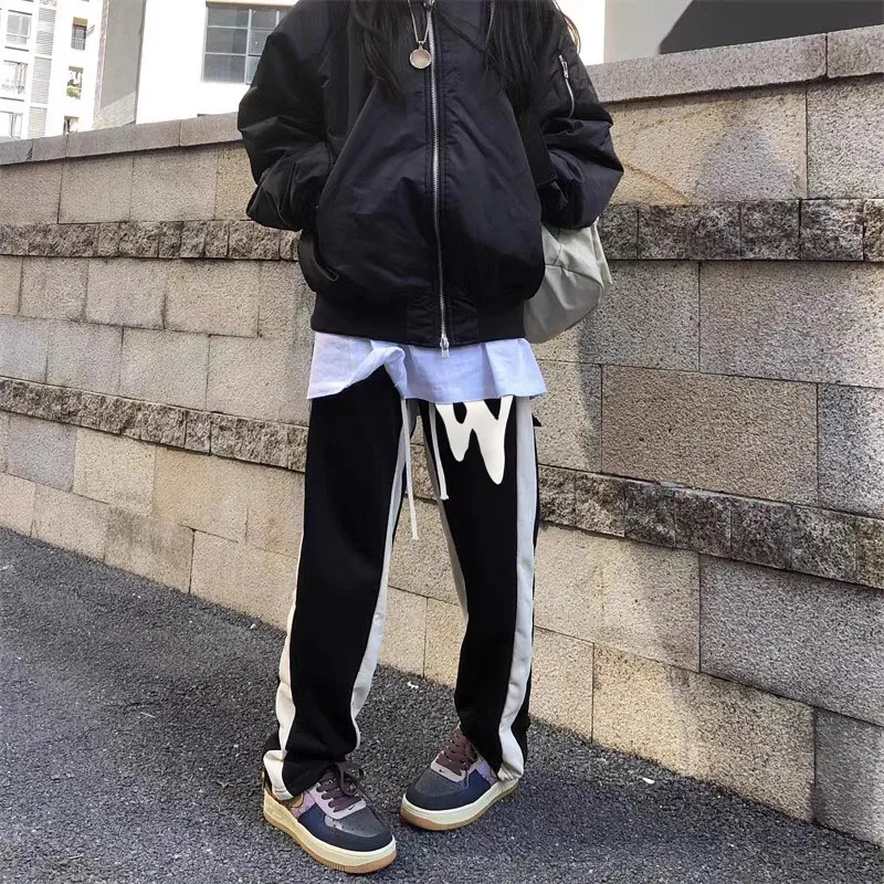 

Dopamine straight leg pants for women 2024 new pear shaped figure slimming and versatile high waist hanging feeling wide leg