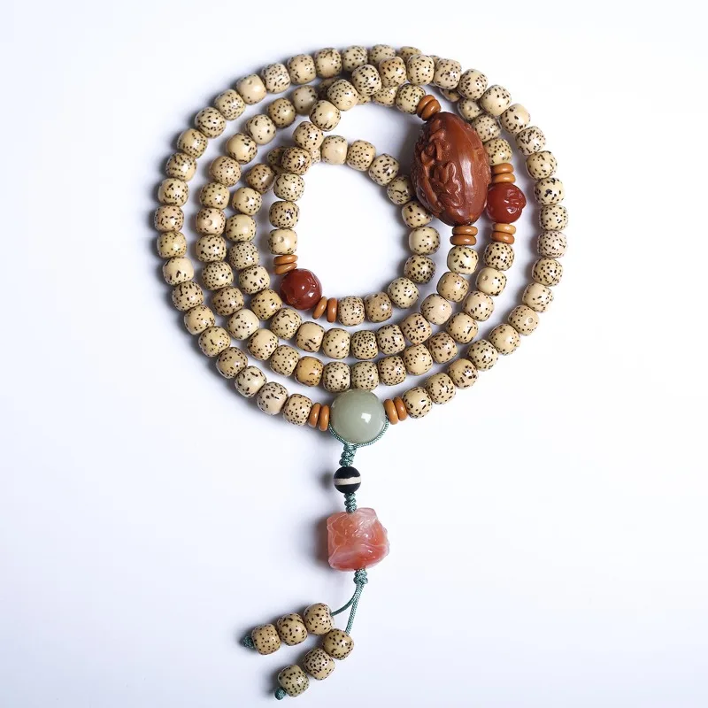 

Natural Golden Seed Xingyue Bodhi Bracelet Ethnic Style Lion Charm Buddhist Bead Bracelet for Women Gifts
