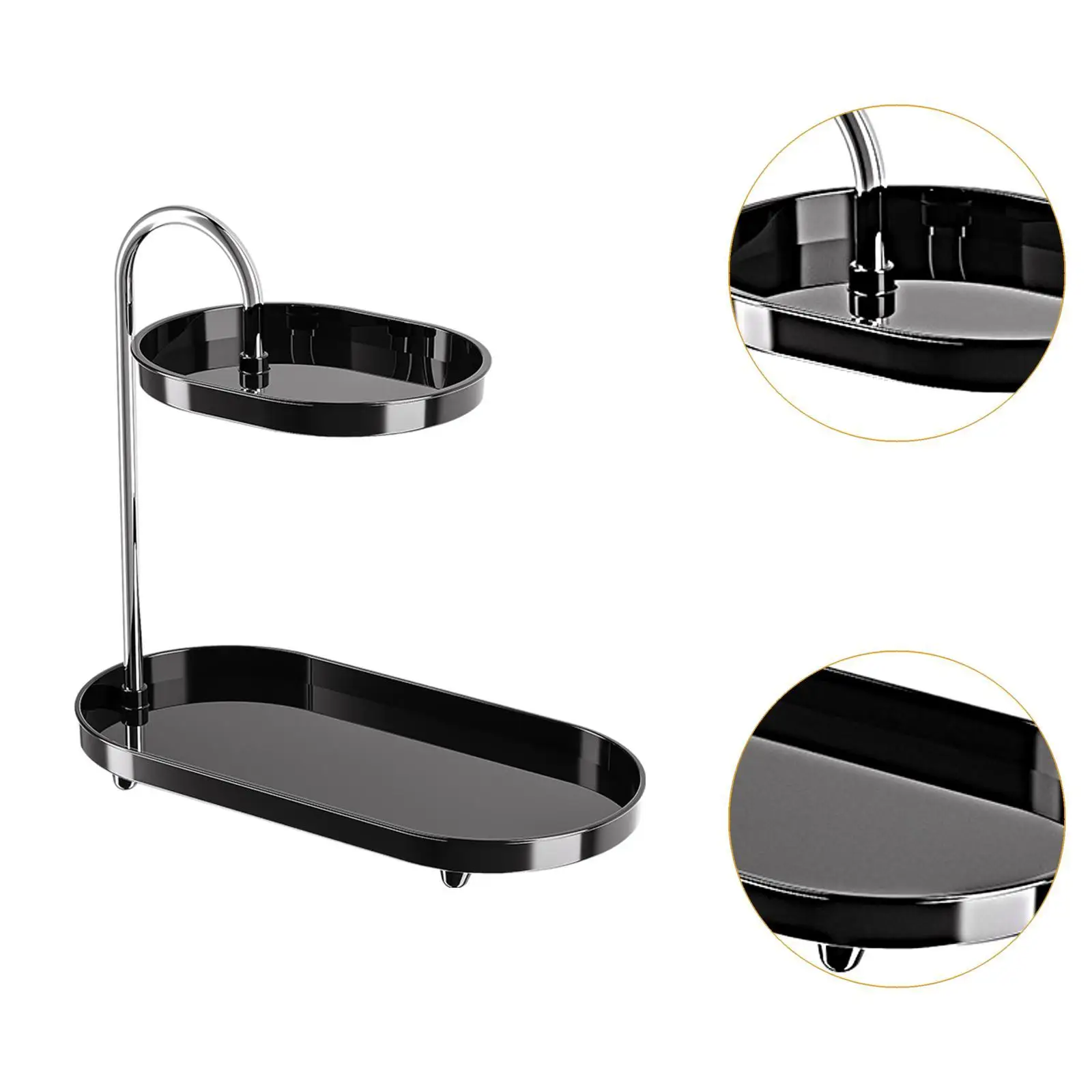 2 طبقة الحمام المنظم ديكور متعدد الوظائف الإبداعية زخرفة الغرور الرف لعداد أدوات الزينة أقراط العناية بالبشرة الغرور #5