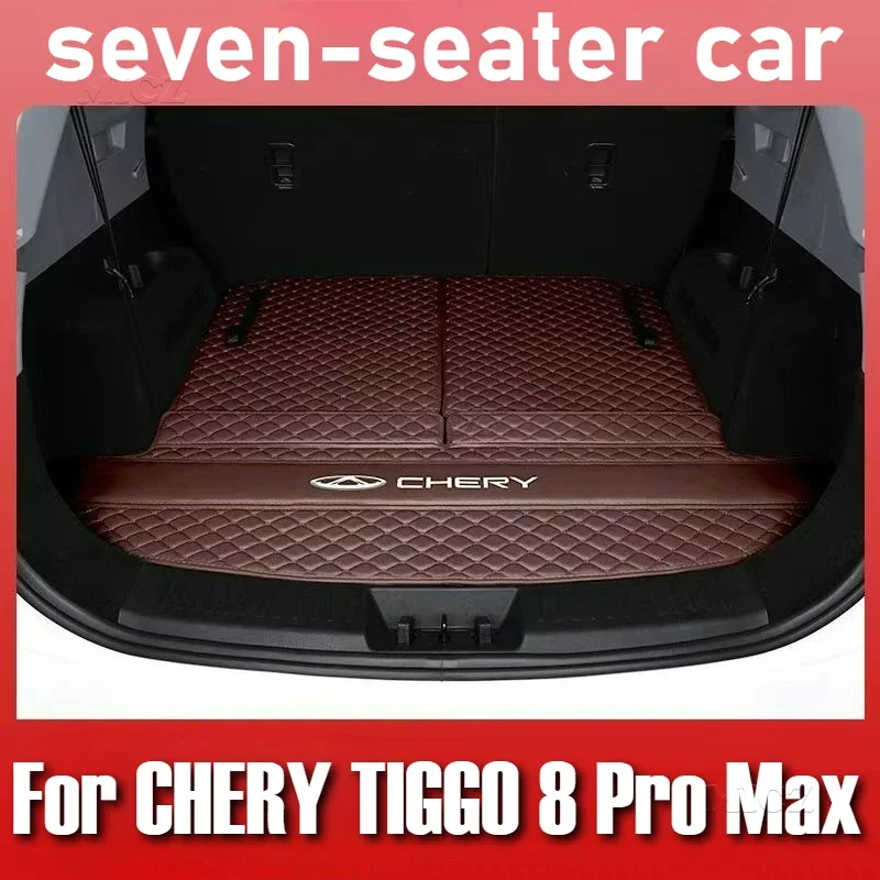 

Для CHERY TIGGO 8 Pro Max 2023 2024, семиместный коврик для багажника автомобиля, кожаный водонепроницаемый напольный коврик, полностью окруженный