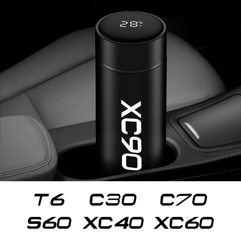 Intelligent Thermos Water Cup Car Accessories For Volvo XC90 XC60 C30 T6 S60 C70 XC40 V40 XC70 V70 V60 V50 S80 S40 AWD V90 S90