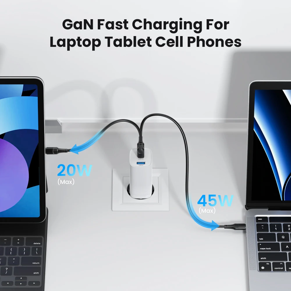 67W GaN Fast Charging Type C Charger for iPhone Xiaomi USB Type C High Speed PD Charge for Samsung s23 ultra Macbook Tablet