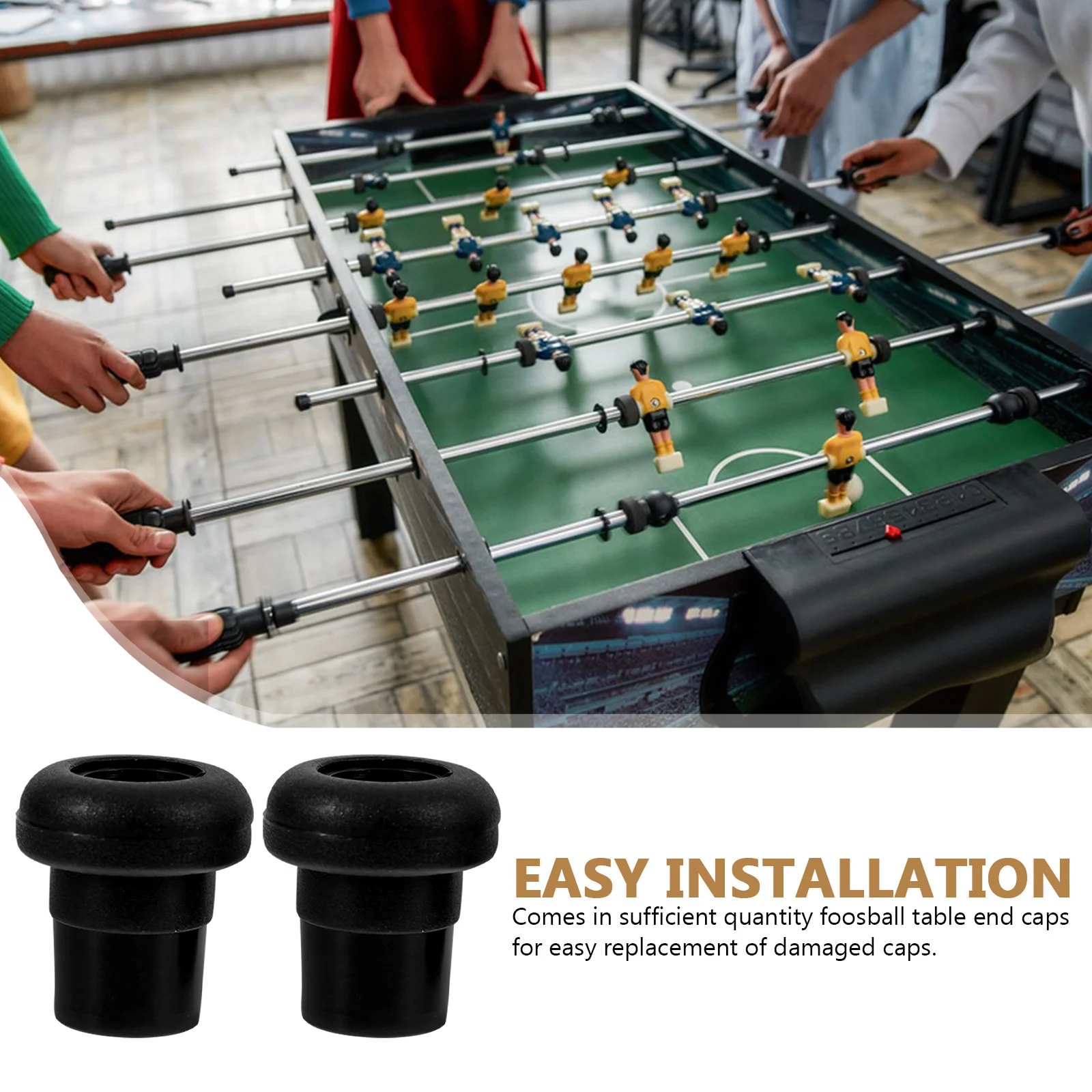

16Pcs Foosball End Covers Suitable Most Football Machines Quick Convenient Install Foosball Rod Plug Football Table Parts