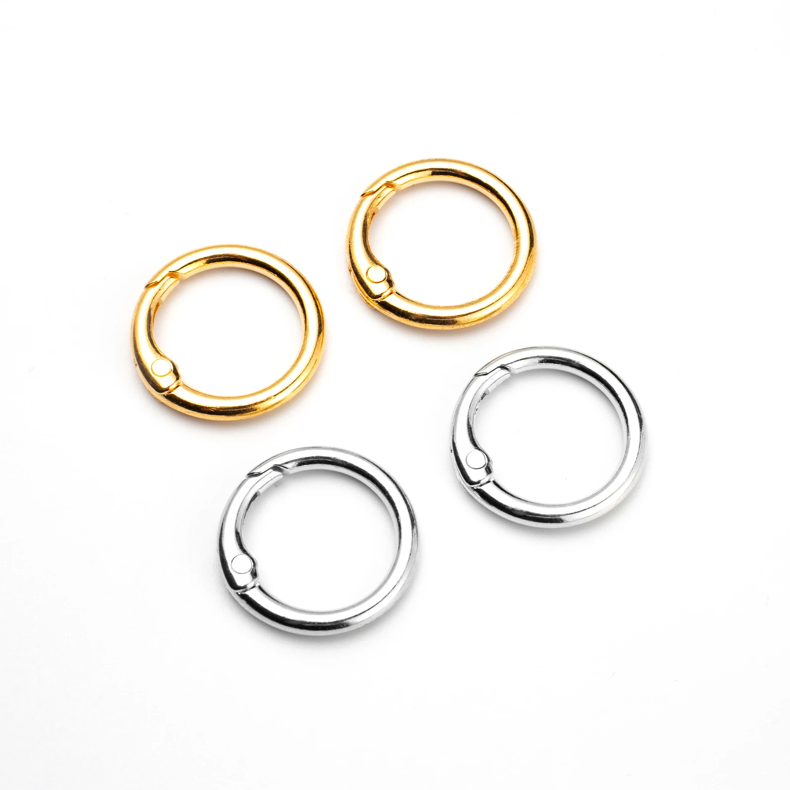 5 Pcs O Ring Clip Spring Silvery/Golden O Ring Clasp Round Mini Carabiner for Bag Purse Handbag Strap Craft Jewelry Making.