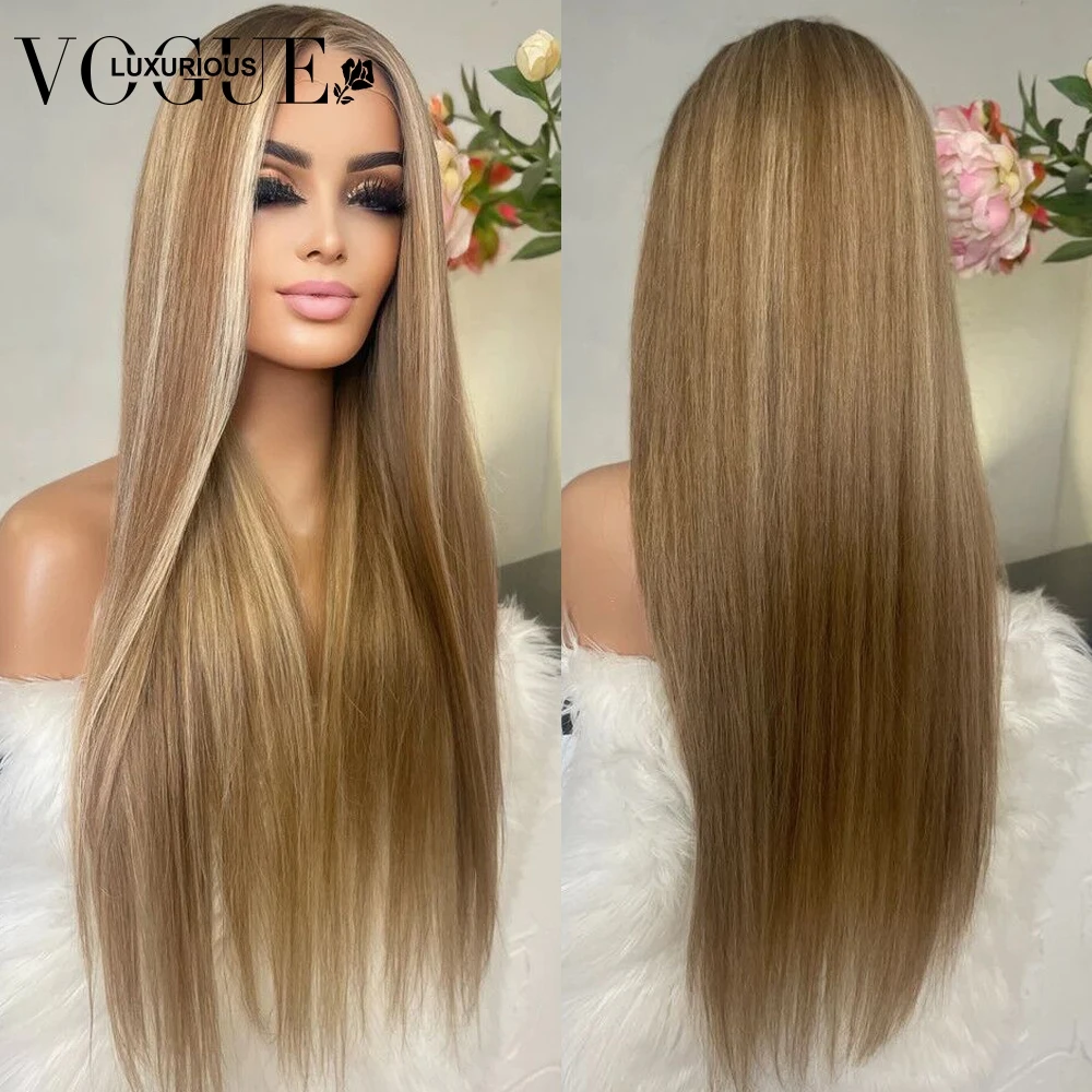 Highlight Brown Honey Blonde Brazilian Virgin Human Hair Lace Closure Wigs Transparent Lace Front Women Wig Pre Plucked On Sale