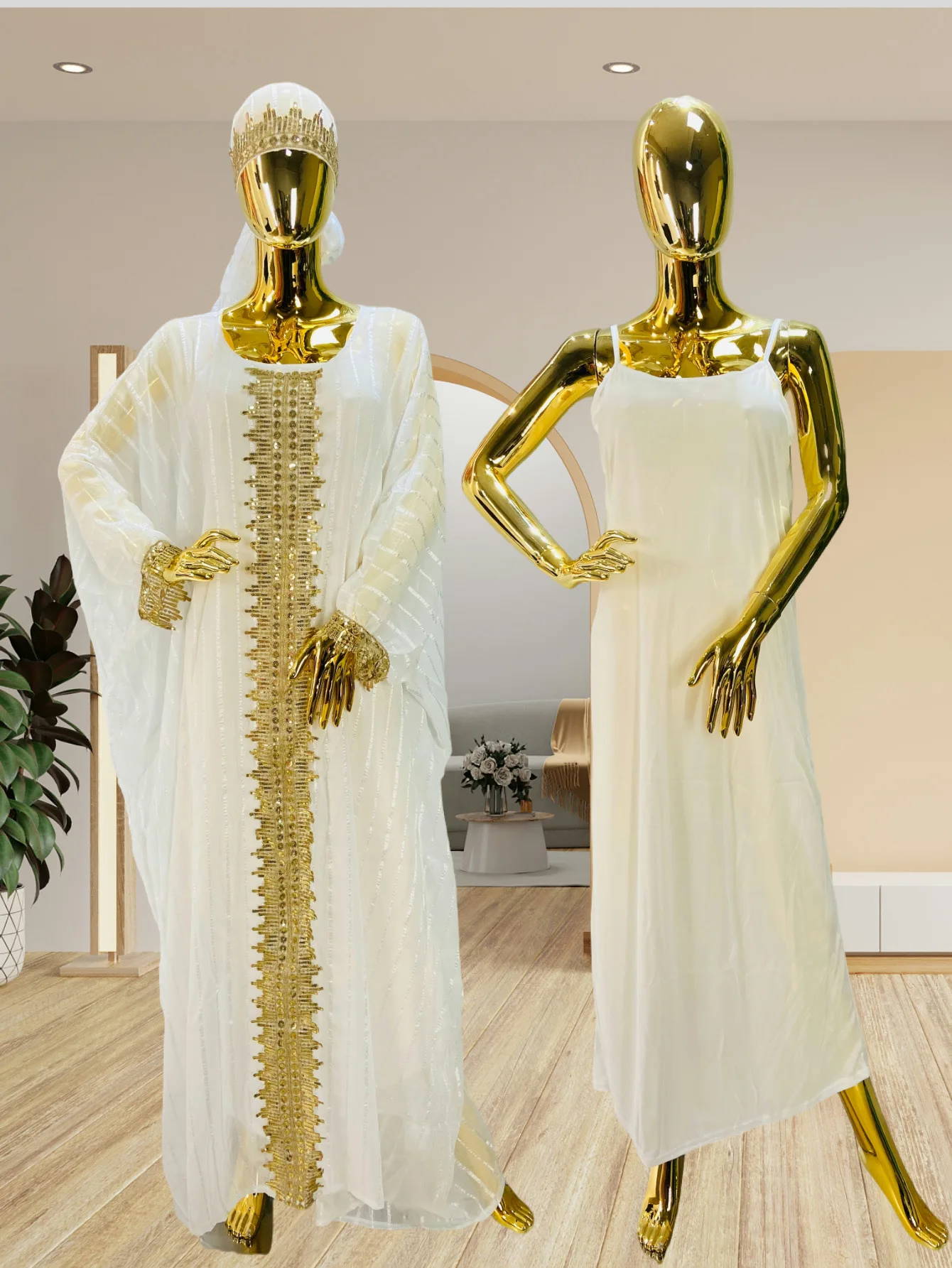 

Комплект из 3 африканских платьев для женщин: роскошные свободные бубу-платья, хиджабы, кафтаны, марокканские абайи, анкара, дашики – традиционная африканская одежда