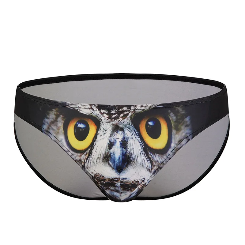 Wolf 3D Animal Printed Men Underwear Slip Sexy Mens Slip traspirante mutandine maschili Slip elasticizzati giocosi vita bassa