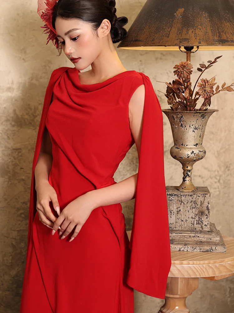 

Элегантное красное свадебное платье Ele Red Wedding Dr Morning oot Luxury Sensation, женское длинное вечернее платье Ele Sle для свадебной церемонии