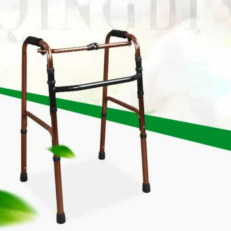 

Aluminum Alloy Walker for Disabled, Folding Four-Legged Support, Rehabilitation Mobility Aids for Elderly, Durable Walker