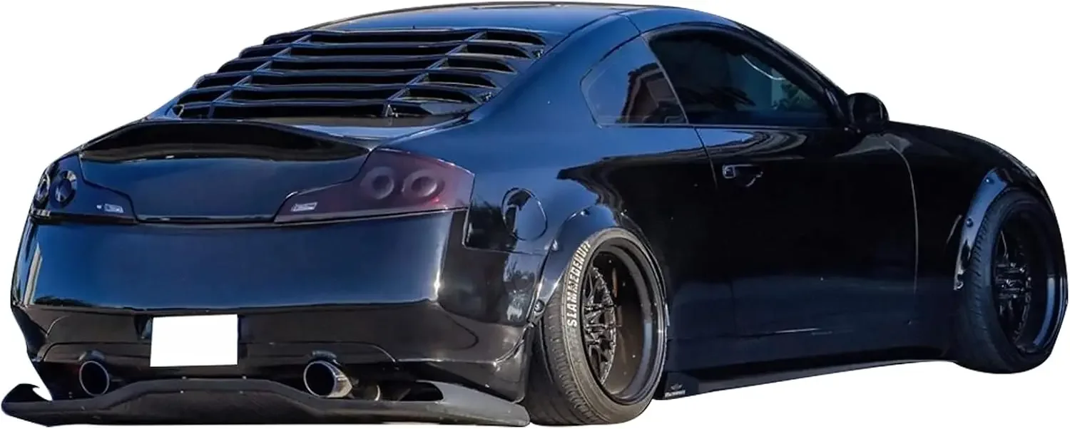 Rear Window Louver Fits 2003-2007 Infiniti G35 Coupe | Gloss Black, ABS, Rear Windshield Sun Shade Cover, Sport Vent Panel, Priv