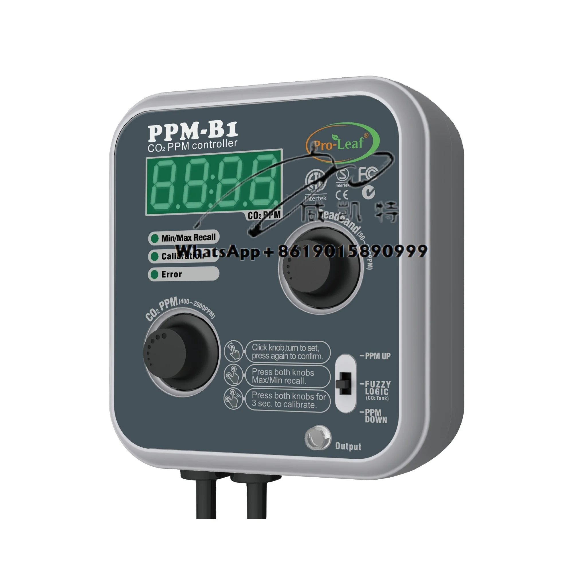 

PPM-B1 CO2 Controller Grow Tent Indoor Vertical Farm Hydroponics CEA PPM Level Increase Commercial Climate Control