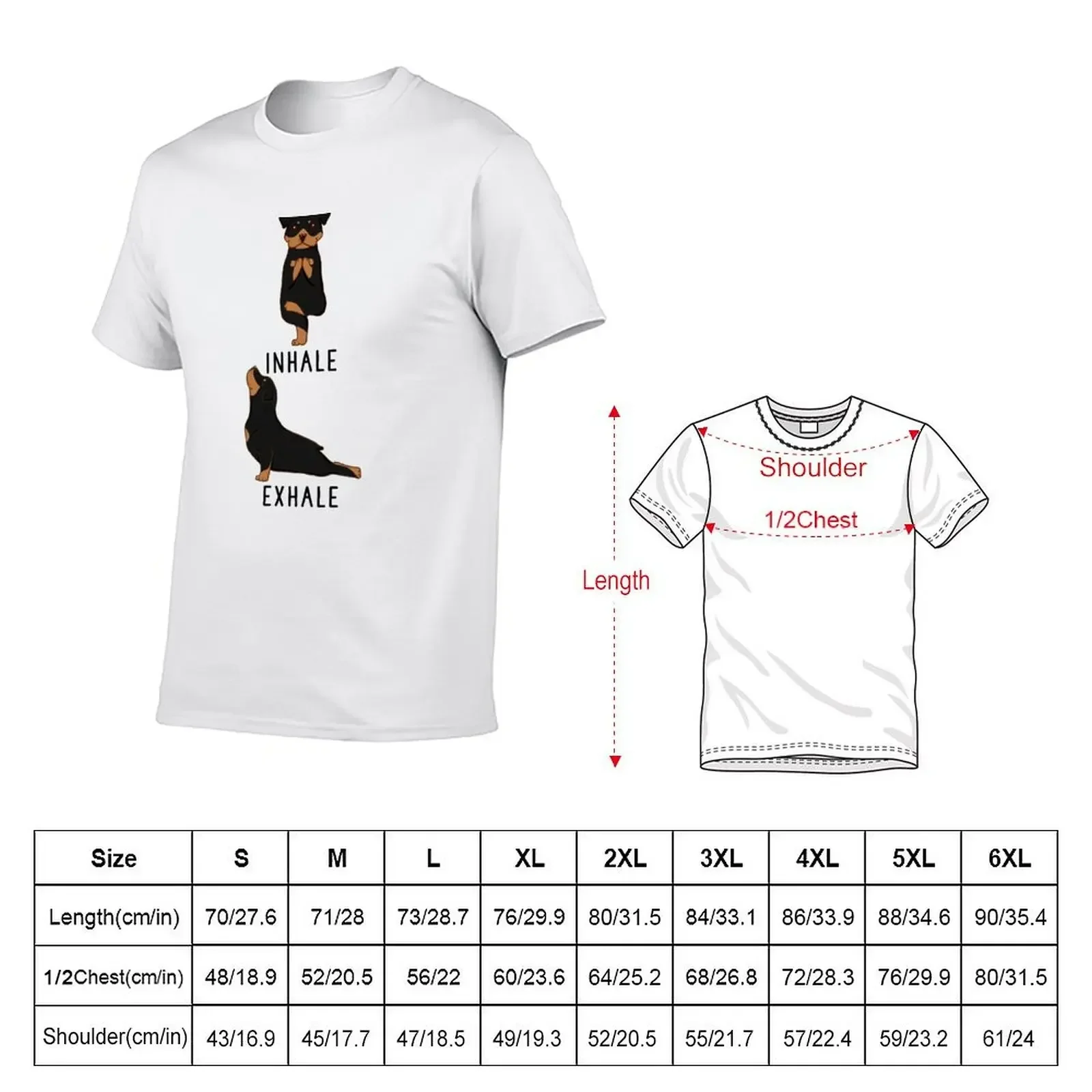 Inhale Exhale Rottweiler Rottie Dog Yoga T-Shirt oversized graphic tee oversized t shirt Blouse mens shirts graphic tee