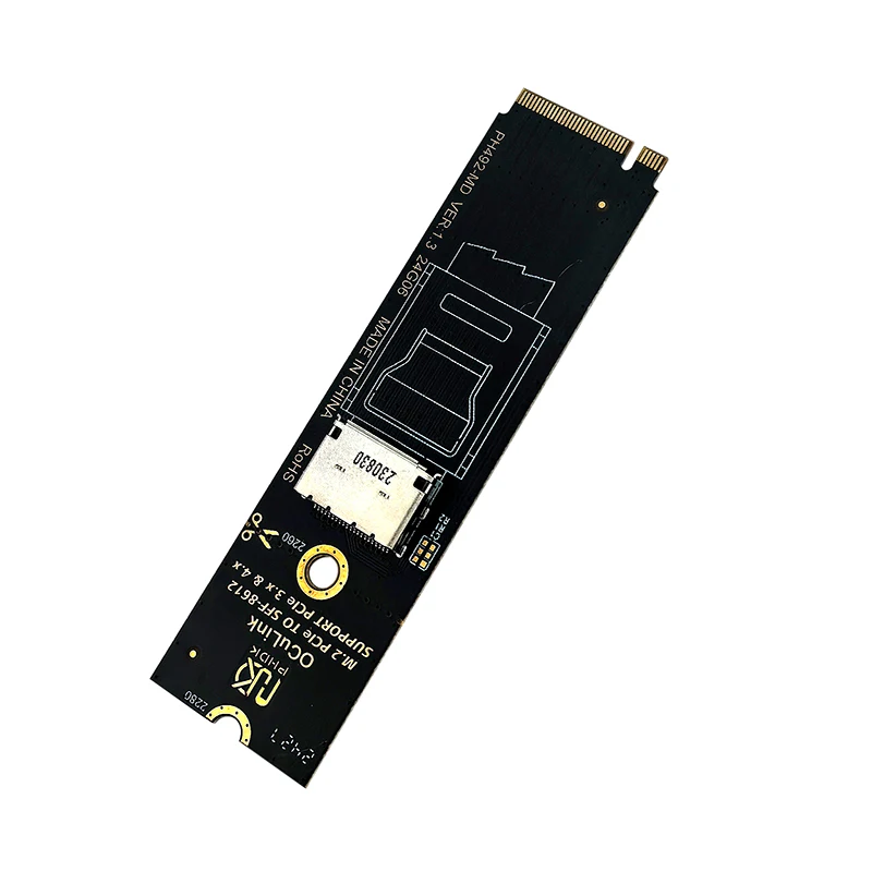 M.2 NVME PCIE X4 para OCulink SFF-8612 Riser Card para U.2 U.3 SSD M2 M Chave para SFF-8612 Adaptador Suporte PCIe 3.0 4.0 para PC Desktop