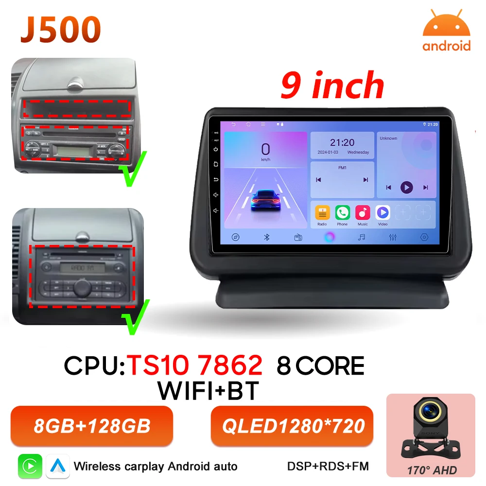 Android 16 Auto autoradio voor Nissan Note 2004 2005 2006 2007 2008 - 2012 Carplay multimediaspeler GPS navigatie DSP BT stereo