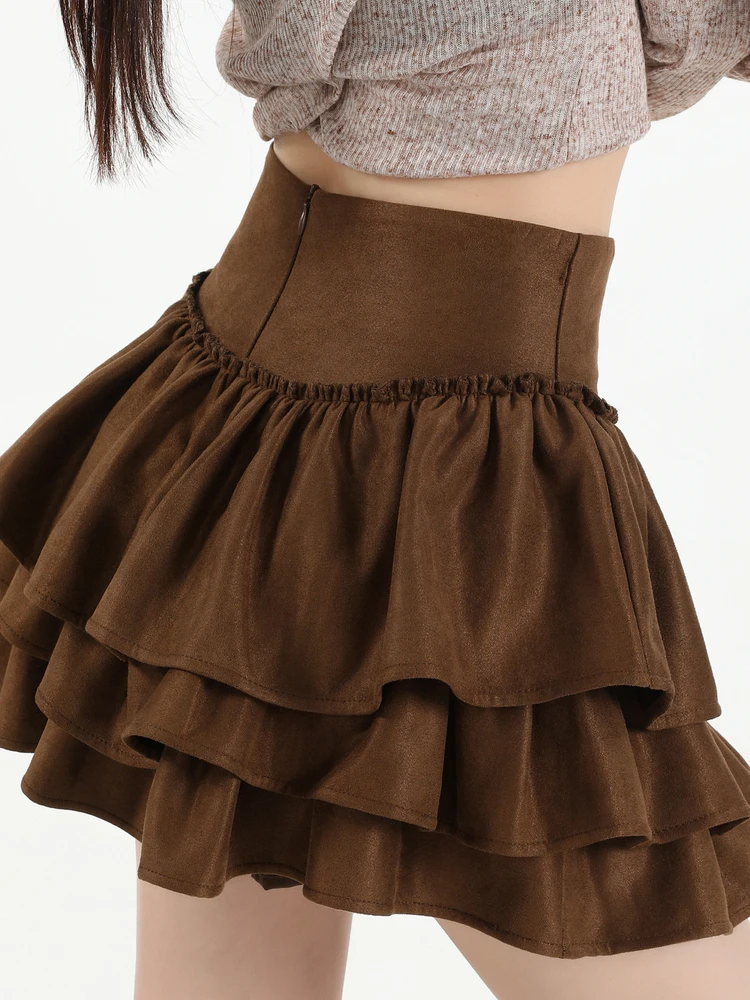 

Юбка с высокой талией из оленьего бархата для женщин, осенне-зимняя новинка, в американском стиле, для дерзких девушек