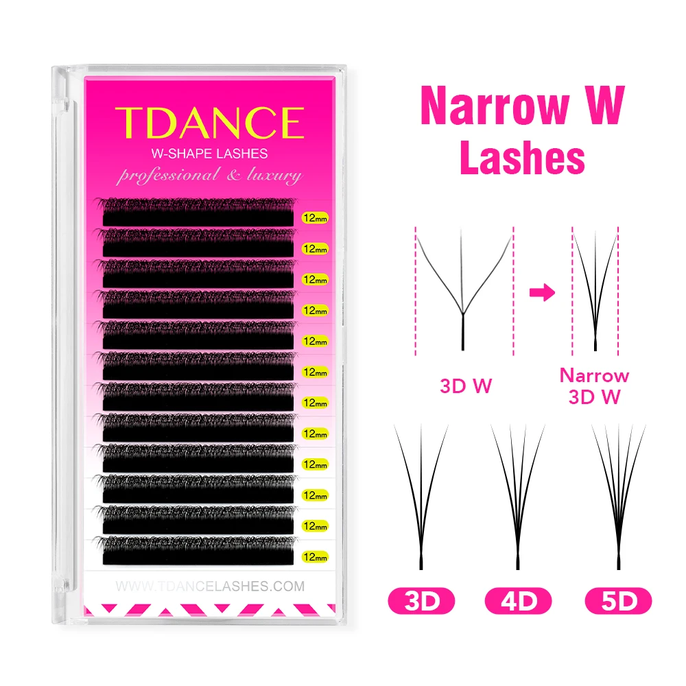 TDANCE Schmale 3D 4D 5D V-Wimpernverlängerung 0,07MM Neue V-förmige Volumen-Wimpern, Handgefertigt, Natürlich Lang und Weich, V-Form Wimpern – Detail 1