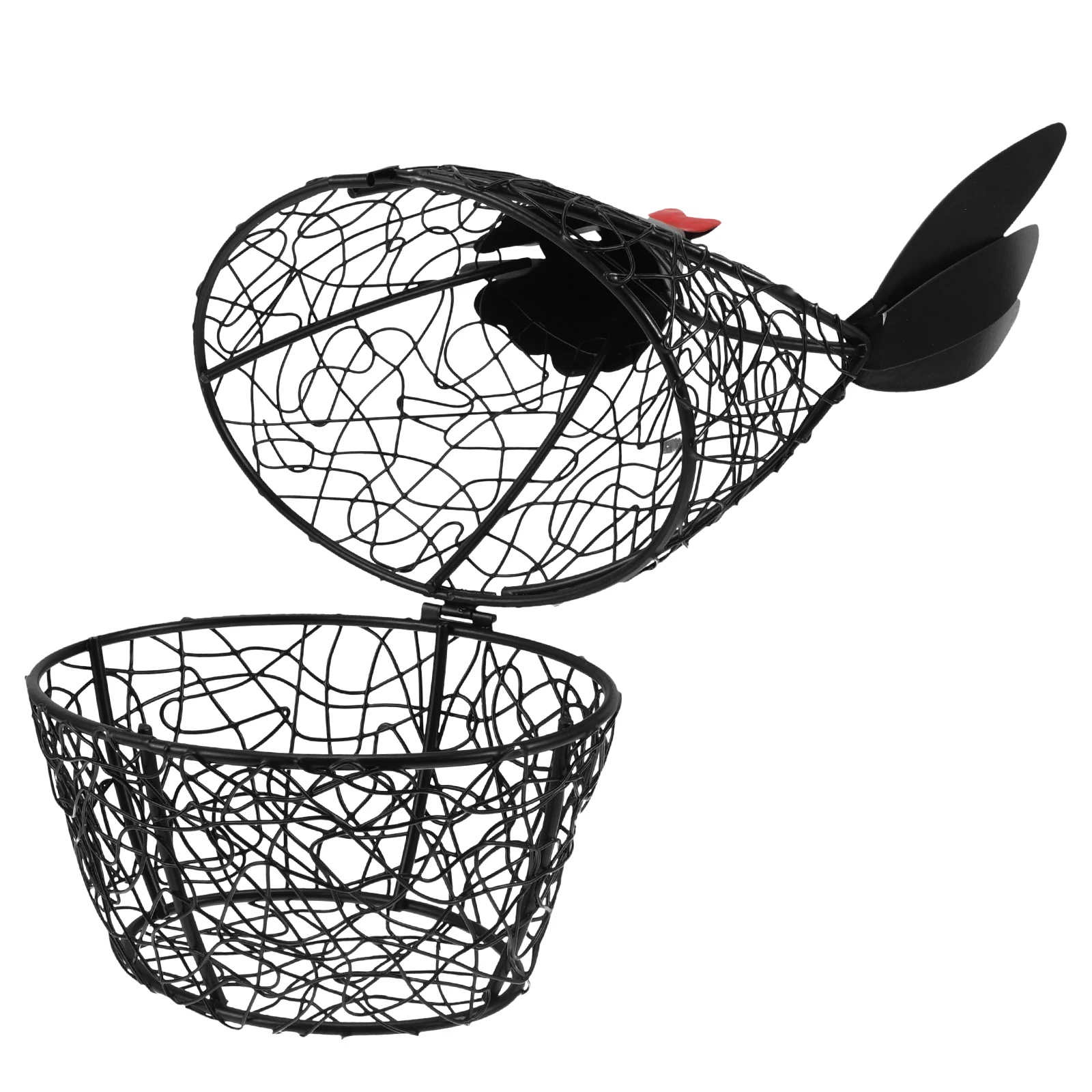 

Decorative Egg Basket Chicken Shaped Mesh Wire Egg Storage Basket for Kitchen Use Large Capacity Organizer for Fresh Eggs Snacks