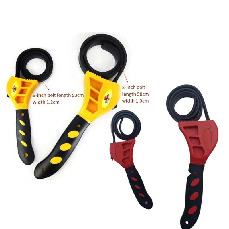 

6/8inch Adjustable Strap Spanner Wrench Belt Oil Filter Puller Removal Locking Adjustable Wrench Disassembly Strap Opener Tool