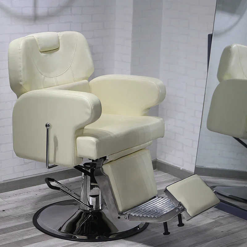 

02High-end hair salon chair Barber shop Hair salon can be reclined Men's shaving Hair salon Chair lift