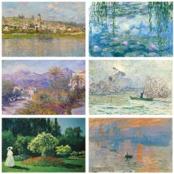 Claude Monet Exhibition Artworks Garden Boat Lake Landscape Retro Art Poster Canvas Painting Wall Prints Picture Home Room Decor