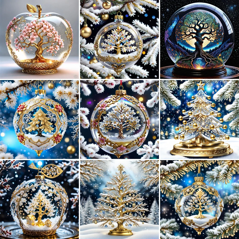 

Scenery Tree In Glass Printed Cross-Stitch Embroidery Patterns Needlework Handicraft Handiwork Hobby Magic Wholesale Promotions