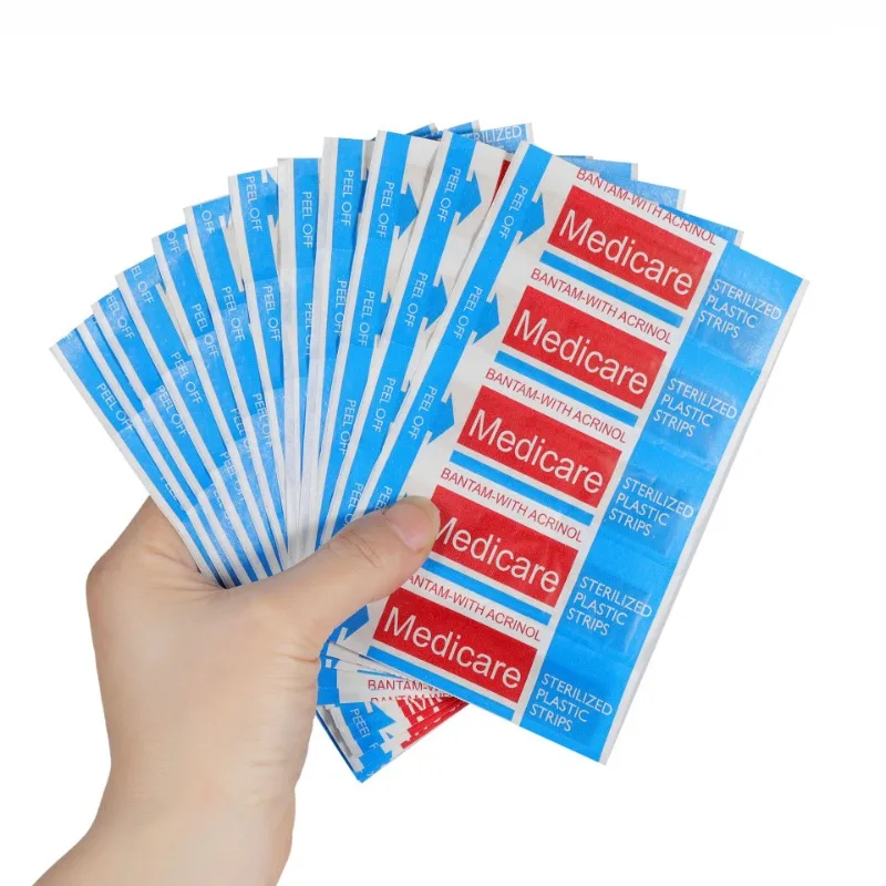 100pcs/set Nonwovens Band Aid Children Kids Skin Patch Wound Dressing Plaster Tape Waterproof Adhesive Bandages Strip