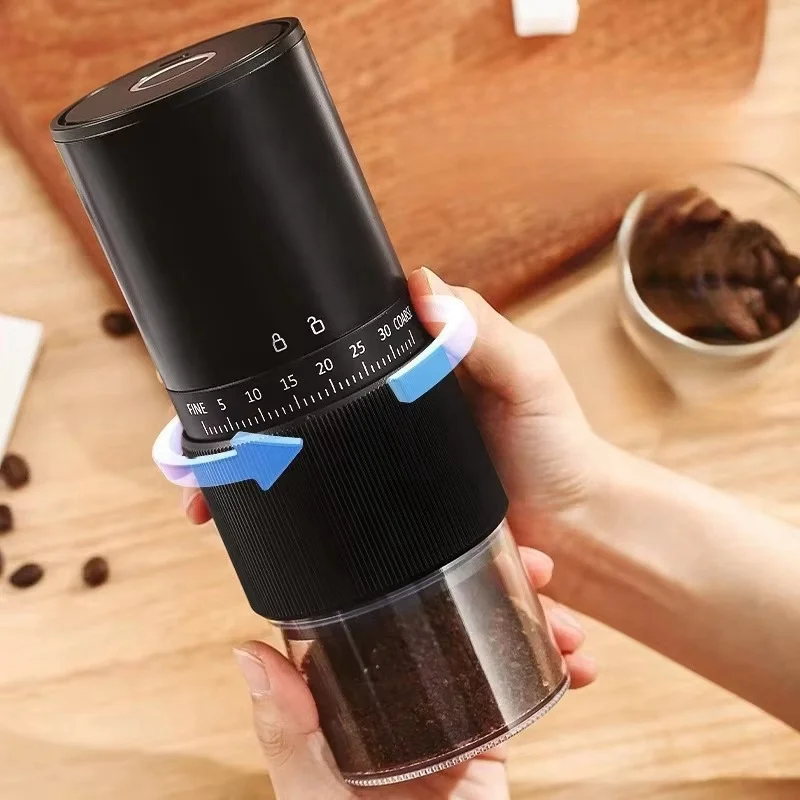 New Portable Electric Coffee Bean Grinder Household Wireless 30 Gears Externally Adjustable Coffee Machine Rechargeable Grinders