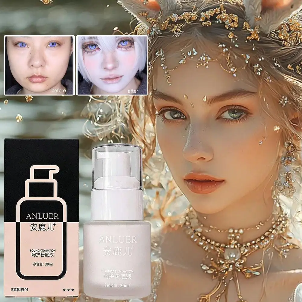 For ANLUER White Foundation Adjuster 30ml Skin Tone Color Corrector Smooth Hydrating Texture Long-Lasting Matte Base Makeup