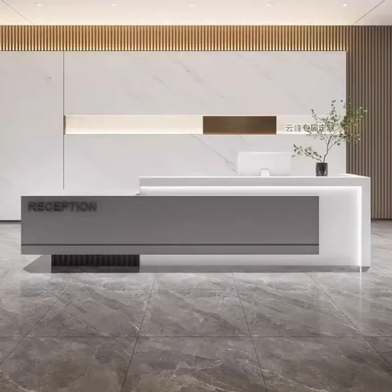 

Beauty Salon Storage Front Desk Reception Spa Furniture Luxury Office Aesthetic Counter Advanced Desk Muebles Modern Atelier Bar